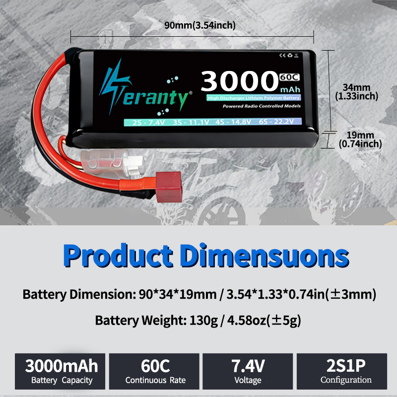 TERANTY 2S 3000mAh Lipo Batter – Drone Battery Connector Bewertung und Preis