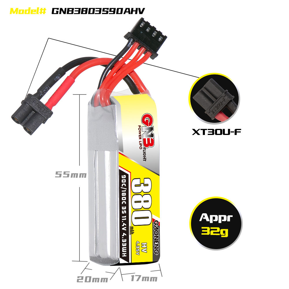 GNB GAONENG 3S 11.4V HV 380mah – Drone Battery High Voltage Bewertung und Preis