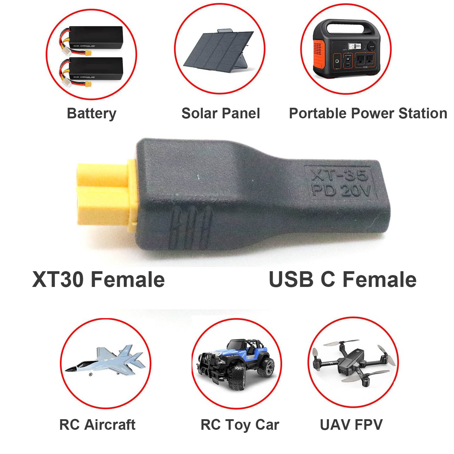 1pc USB Type C Female Input to – Drone Battery Connector Bewertung und Preis