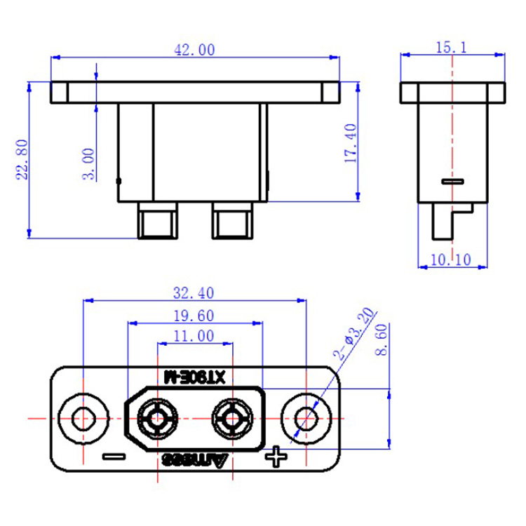 30PCSAmass Black XT90E-M Panel – Drone Battery Connector Bewertung und Preis