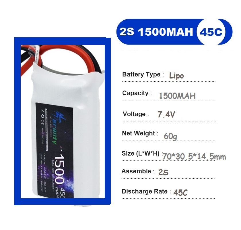2PCS 7.4V Lipo 2S Battery 1500 – Drone Battery Lipo Bewertung und Preis