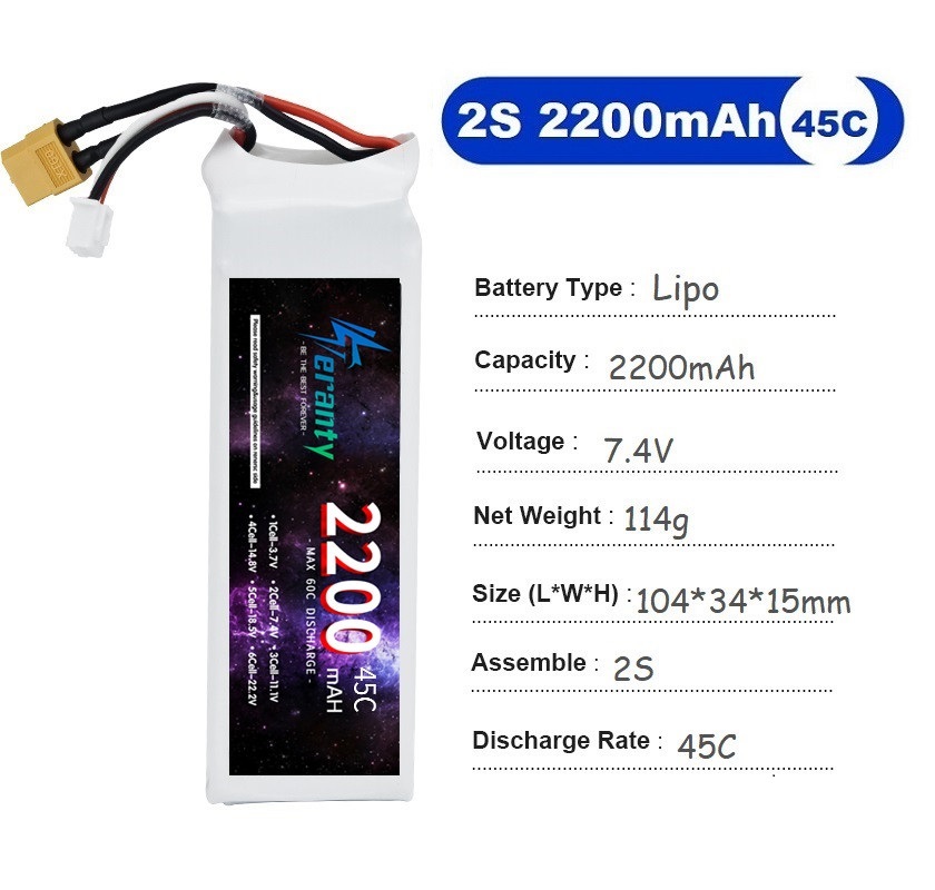 2PCS 7.4V Lipo 2S Battery 1500 – Drone Battery Lipo Bewertung und Preis