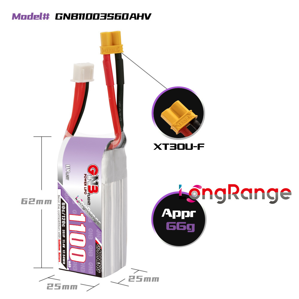 GNB 1100mAh 2S 3S 4S 6S 60C/12 – Drone Battery Connector Bewertung und Preis