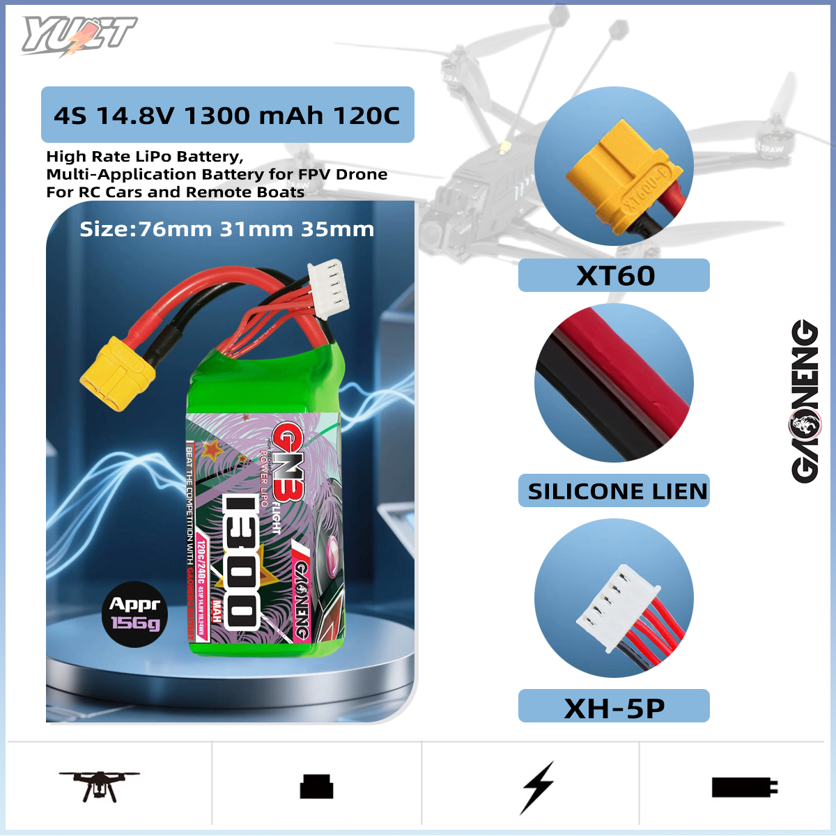 YUCT GNB 6S LiPo Battery 22.2V – Drone Battery 6S Bewertung und Preis