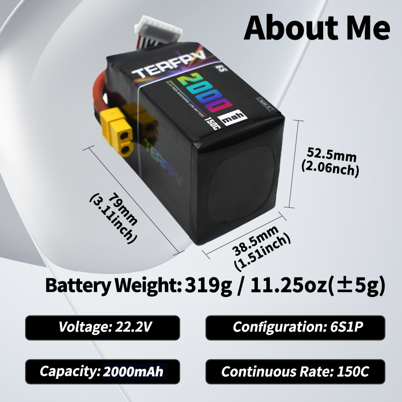 TERFPV 6S 22.2V 2000mAh 150C/3 – Drone Battery 6S Bewertung und Preis