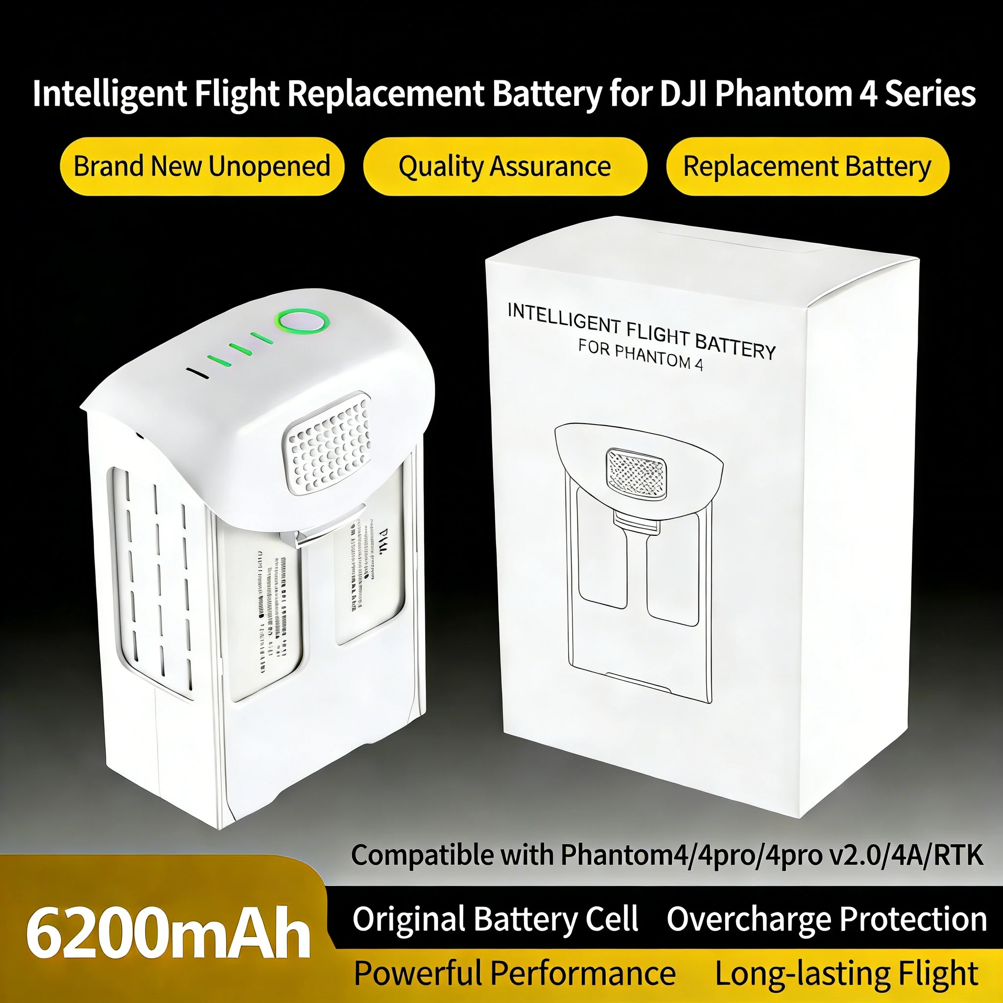 New Phantom 4 battery 6200mah  – Drone Battery Li-Ion Bewertung und Preis
