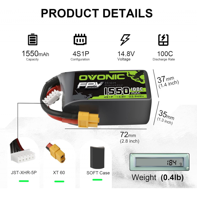 OVONIC 4s Lipo Battery 100C 15 – Drone Battery 4S Bewertung und Preis